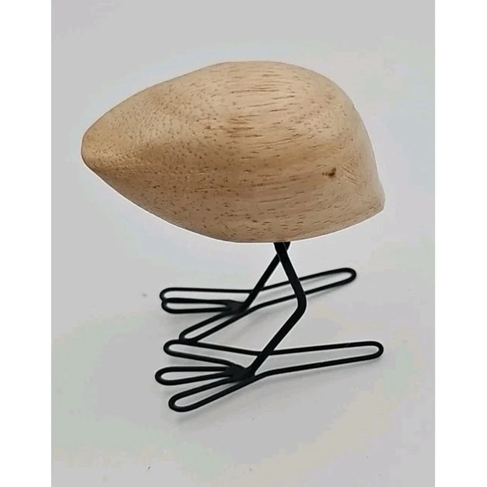 Ikea Fiskelage MCM-Style Bird Figurine Sculpture Wood Wire Abstract Approx 3